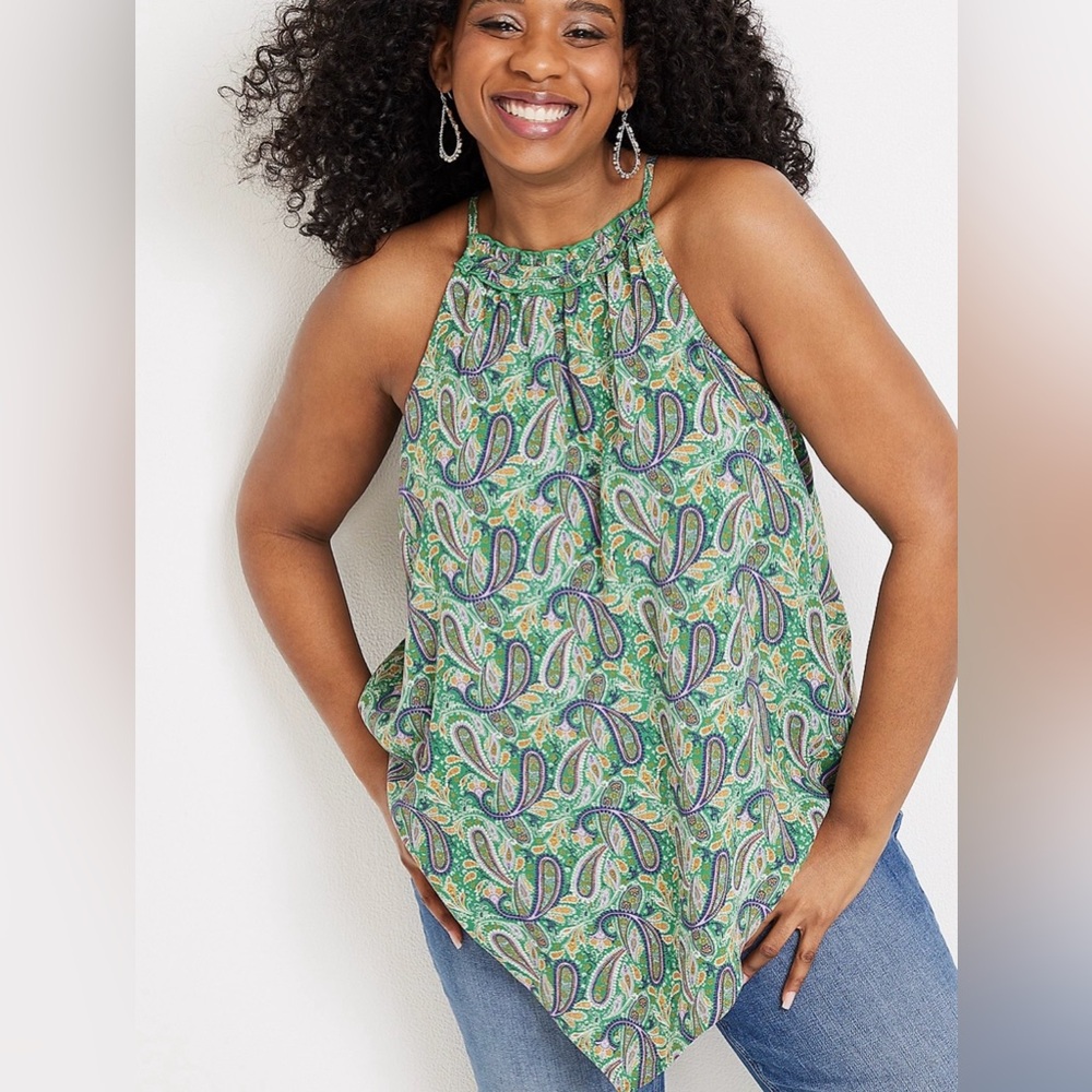 Y2K Paisley Hanky Hem Halter Top Boho Fairycore – Maurice’s Size 1X